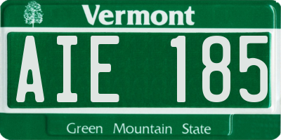 VT license plate AIE185