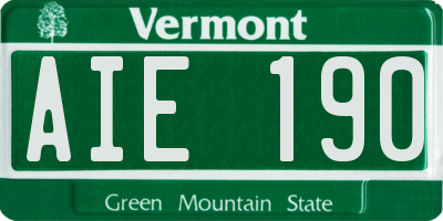 VT license plate AIE190