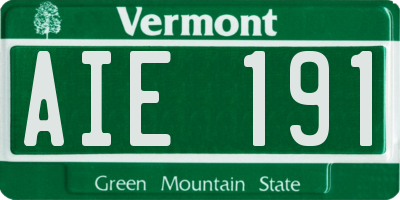 VT license plate AIE191