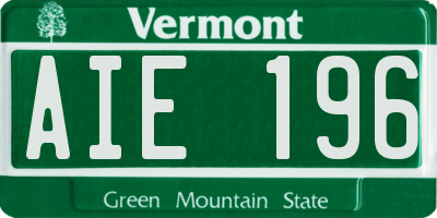 VT license plate AIE196