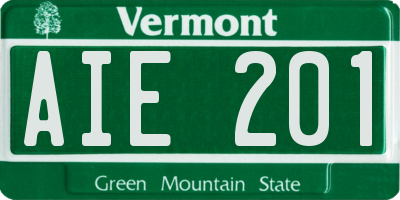 VT license plate AIE201
