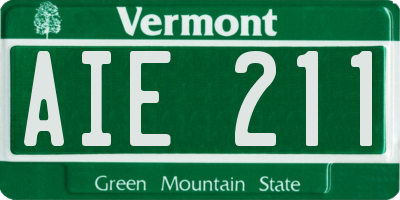 VT license plate AIE211