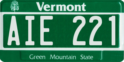 VT license plate AIE221