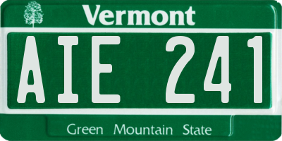 VT license plate AIE241