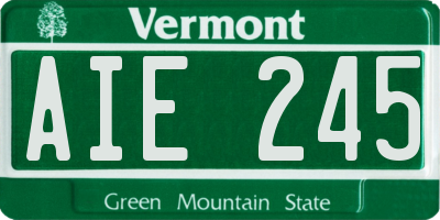 VT license plate AIE245