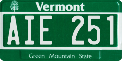 VT license plate AIE251