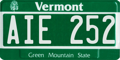 VT license plate AIE252