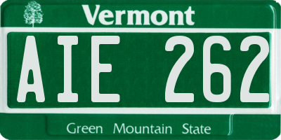 VT license plate AIE262