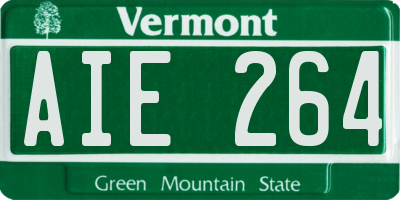 VT license plate AIE264