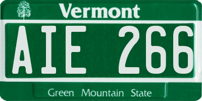 VT license plate AIE266
