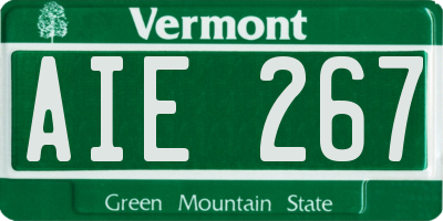 VT license plate AIE267