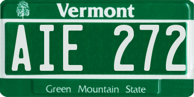 VT license plate AIE272