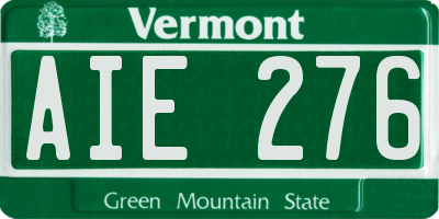 VT license plate AIE276
