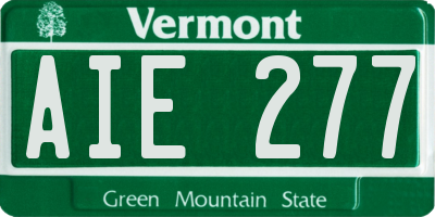 VT license plate AIE277