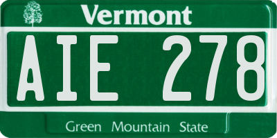 VT license plate AIE278