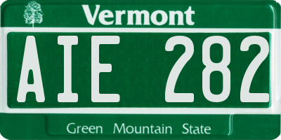 VT license plate AIE282