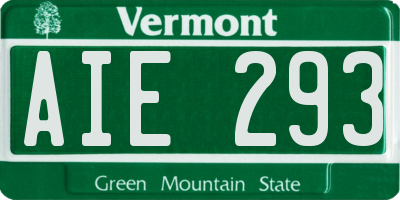 VT license plate AIE293