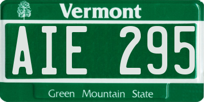 VT license plate AIE295