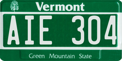 VT license plate AIE304
