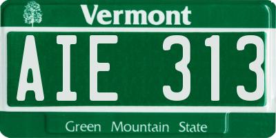 VT license plate AIE313