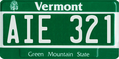 VT license plate AIE321