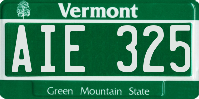 VT license plate AIE325