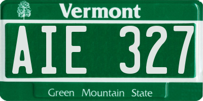 VT license plate AIE327