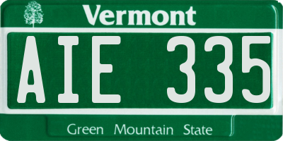 VT license plate AIE335