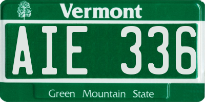 VT license plate AIE336