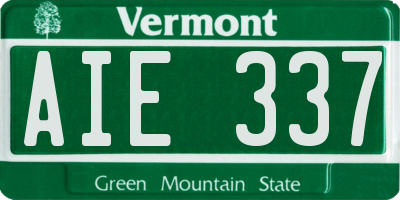 VT license plate AIE337