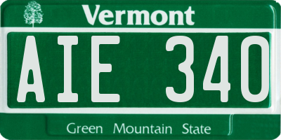 VT license plate AIE340