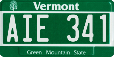 VT license plate AIE341