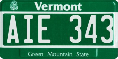 VT license plate AIE343