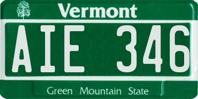 VT license plate AIE346