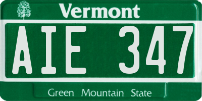 VT license plate AIE347