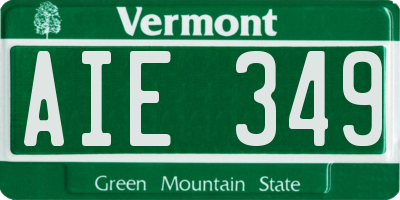 VT license plate AIE349