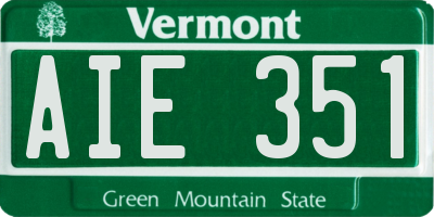VT license plate AIE351