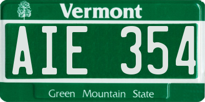 VT license plate AIE354