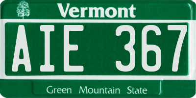 VT license plate AIE367