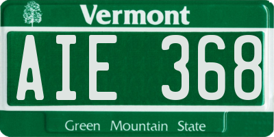 VT license plate AIE368