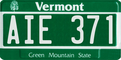 VT license plate AIE371