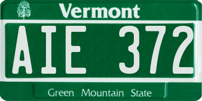 VT license plate AIE372