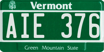 VT license plate AIE376