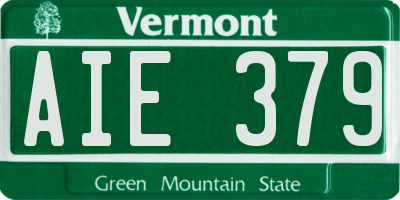 VT license plate AIE379