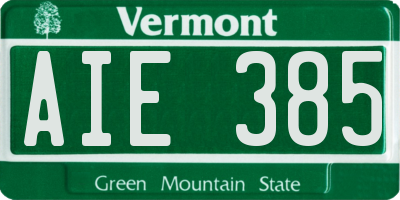 VT license plate AIE385