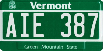 VT license plate AIE387