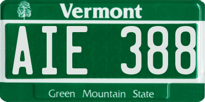 VT license plate AIE388