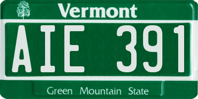 VT license plate AIE391