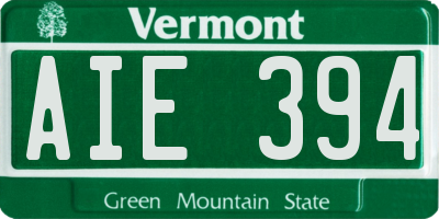 VT license plate AIE394