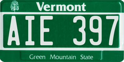 VT license plate AIE397
